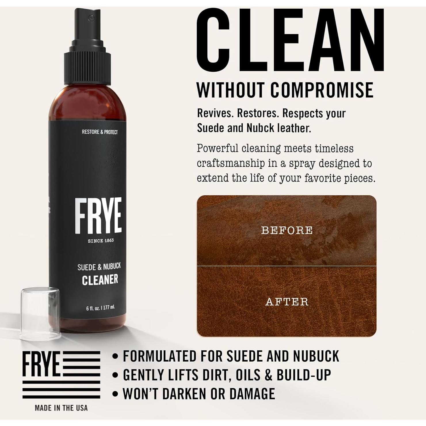 Limpiador de Suede y Nubuck FRYE 190g - No Tóxico y Hecho en EE. UU.