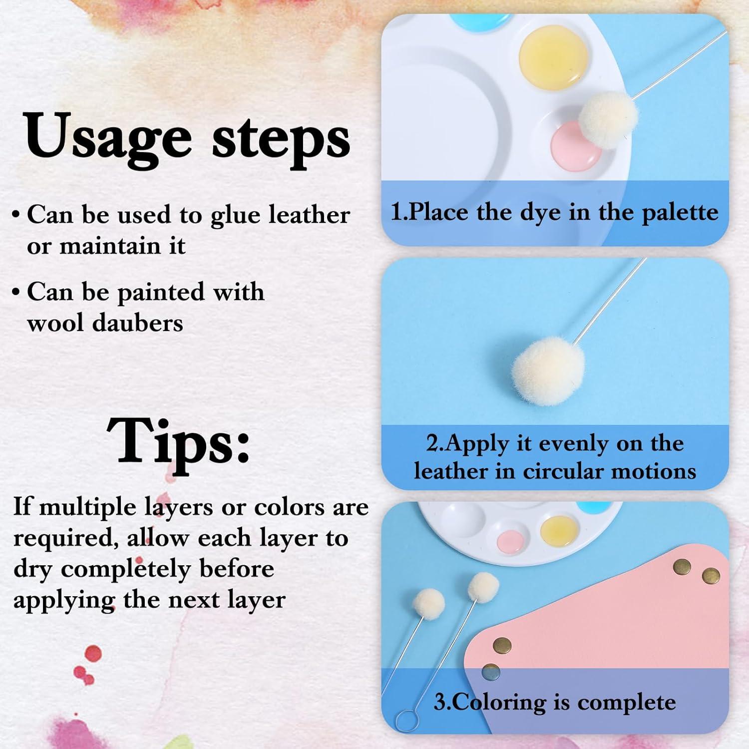 25 Aplicadores de Lana para Tinte de Cuero Guduling - Reutilizables