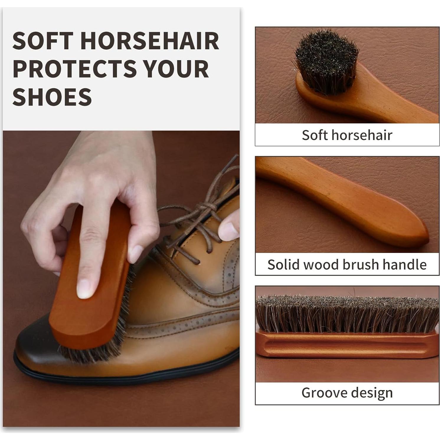 Kit de Cuidado de Zapatos IKI - 7 Piezas para Cuero Negro y Marrón