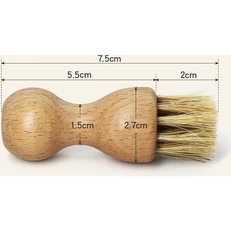 GSHLLO 2 Pcs Shoe Shine Brushes Boot Buffing Brushes Suede Cleaning Care Brushes Shoe Polish Applicator Tool with Wooden Handle