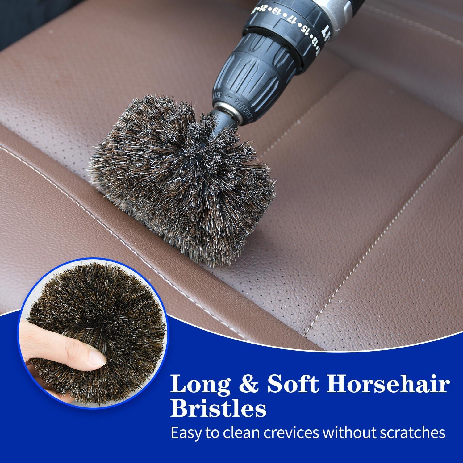 Cepillo de pelo de caballo DkOvn para taladro 0.64cm suave