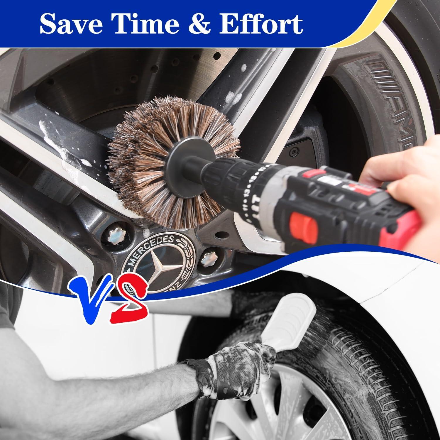 Cepillo de pelo de caballo DkOvn para taladro 0.64cm suave