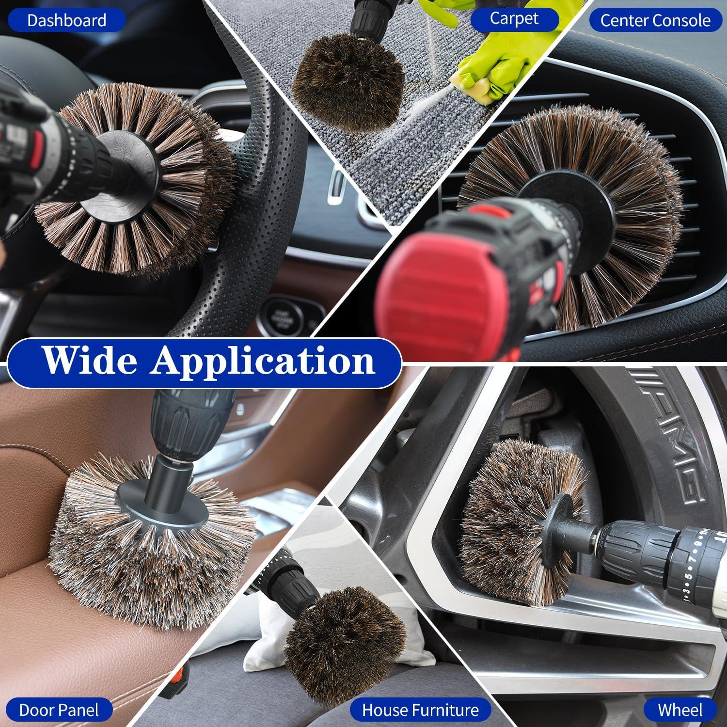 Cepillo de pelo de caballo DkOvn para taladro 0.64cm suave