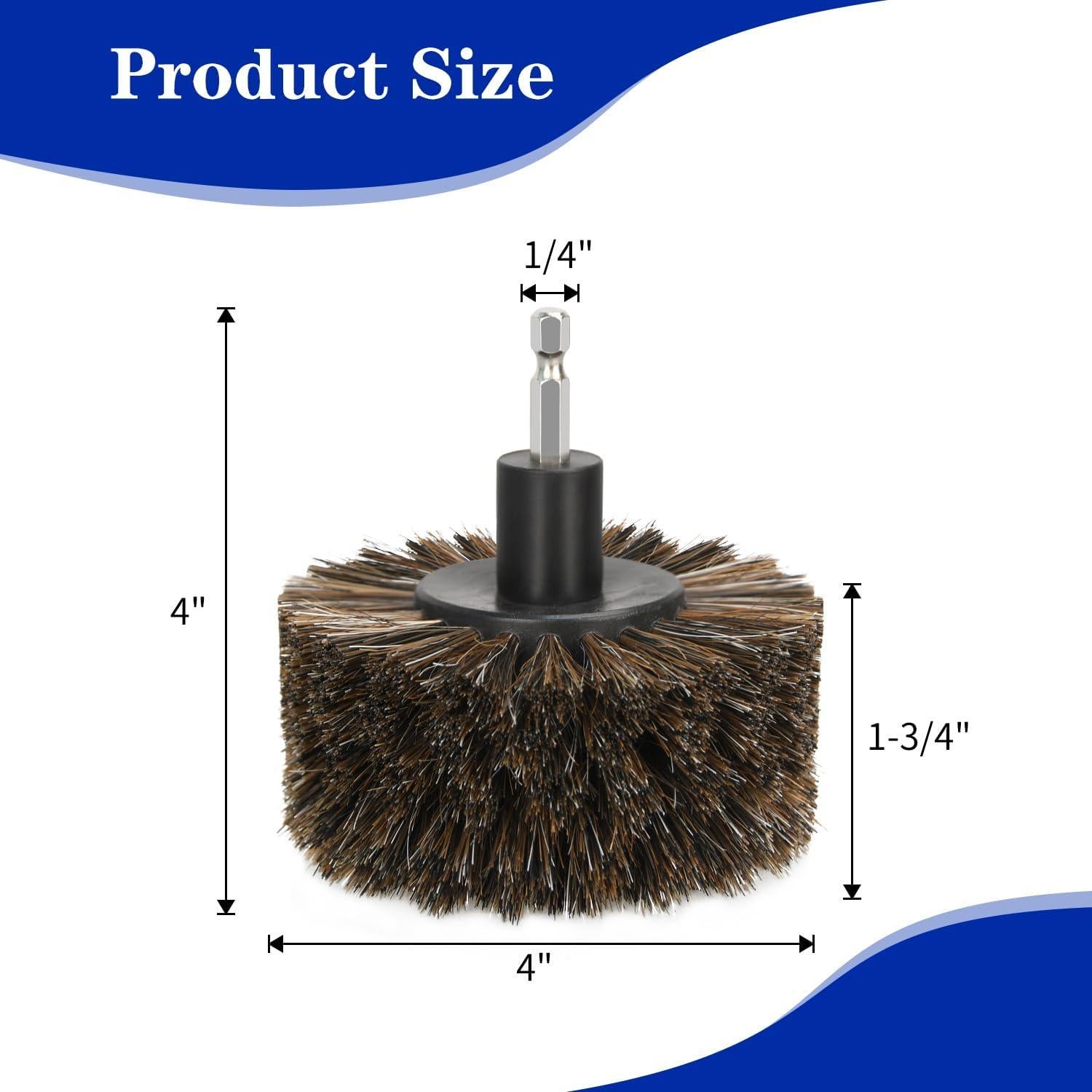 Cepillo de pelo de caballo DkOvn para taladro 0.64cm suave