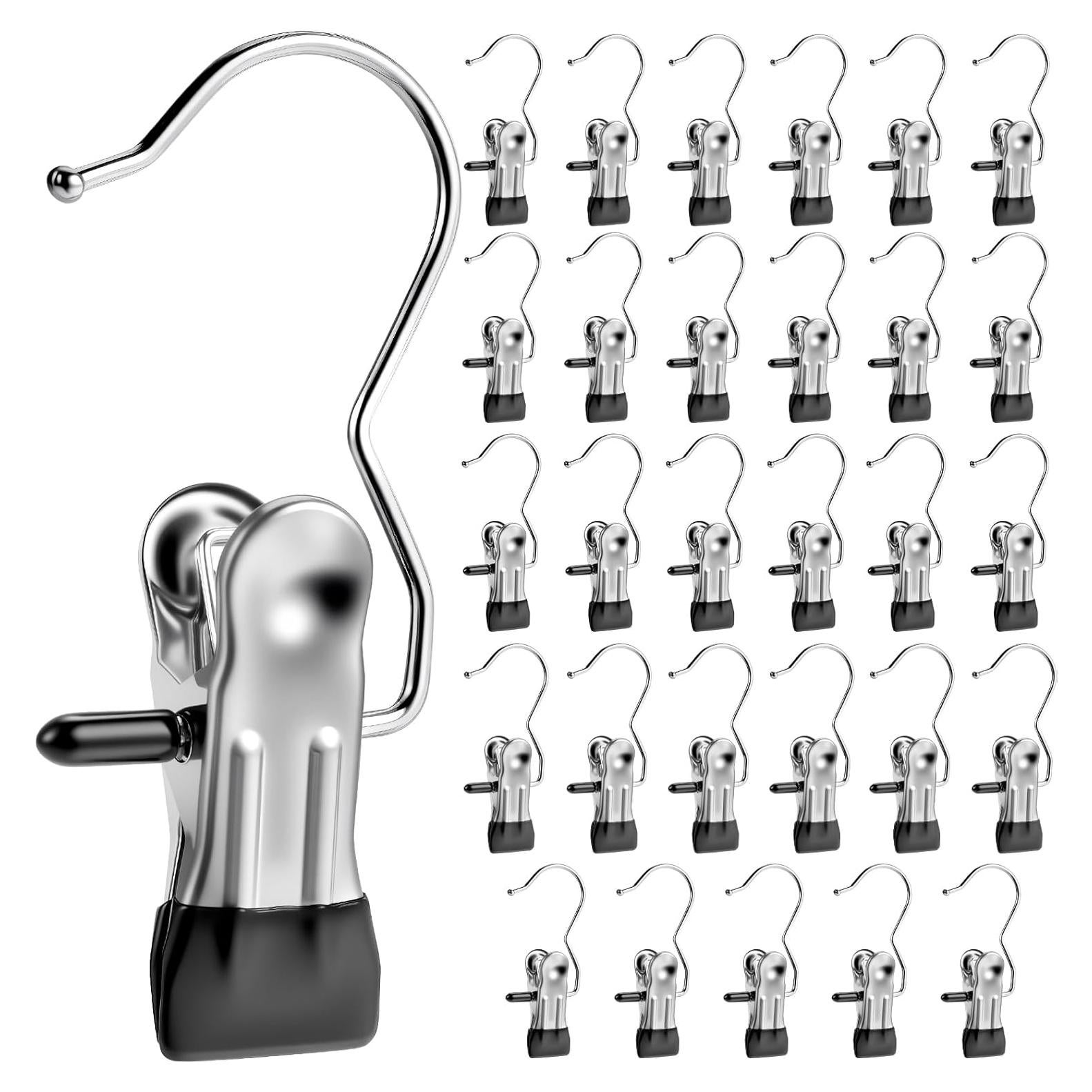 Pinzas de Ropa Senbowe 30 Piezas Acero Inoxidable Negro