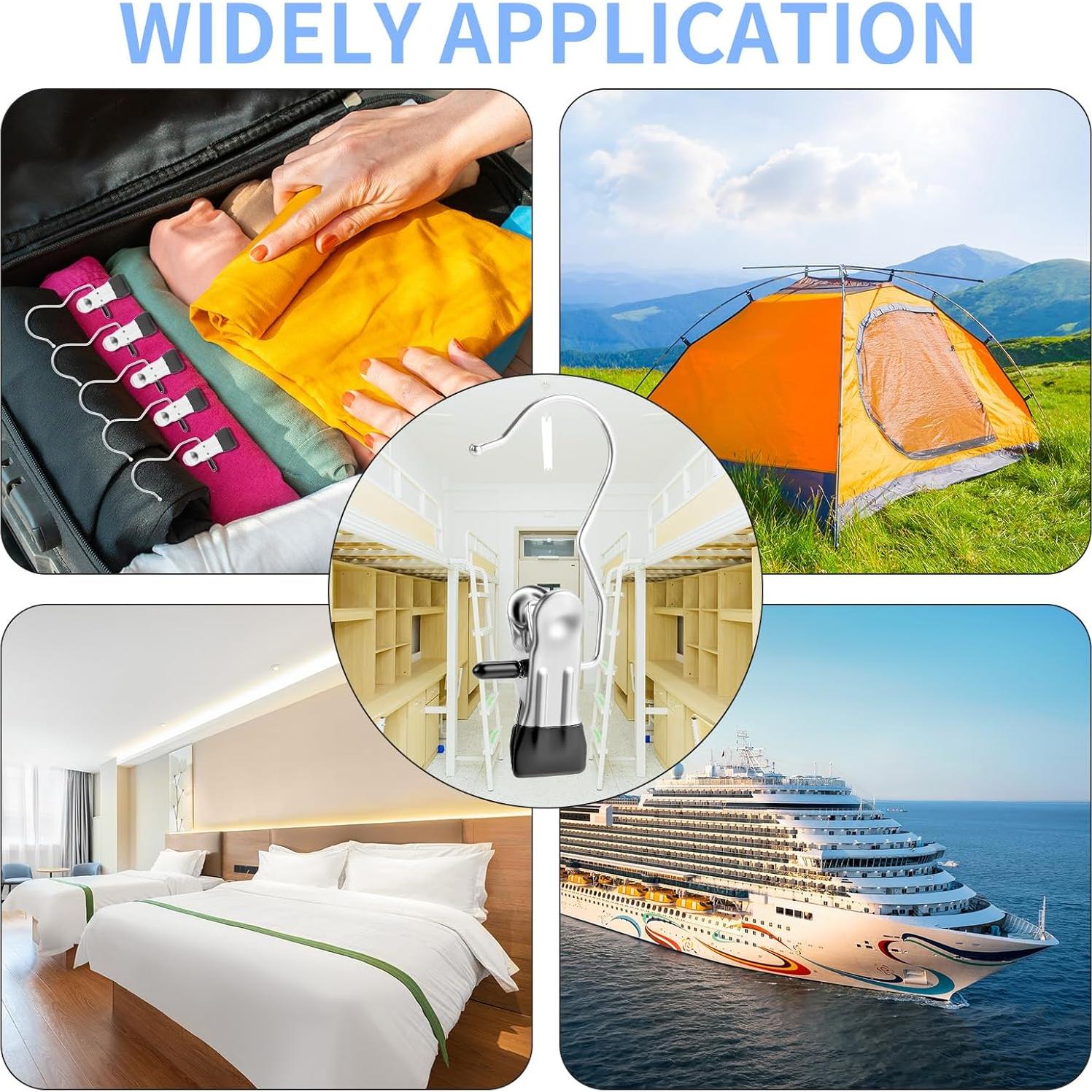 Pinzas de Ropa Senbowe 30 Piezas Acero Inoxidable Negro