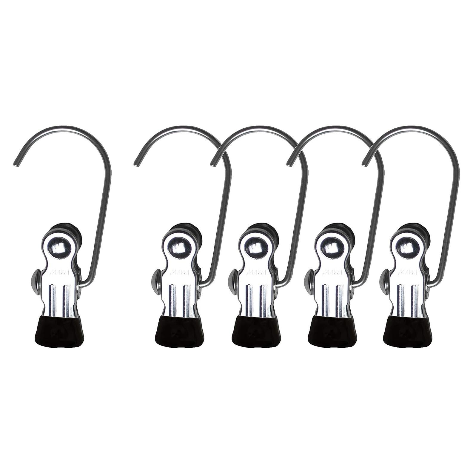 Juego de 5 Ganchos Antideslizantes MAWA para Ropa Negro