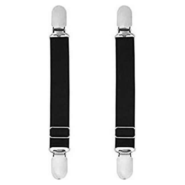 Clip de Medias Ajustable Erioctry - 1 Par Negro con Cierre de Metal