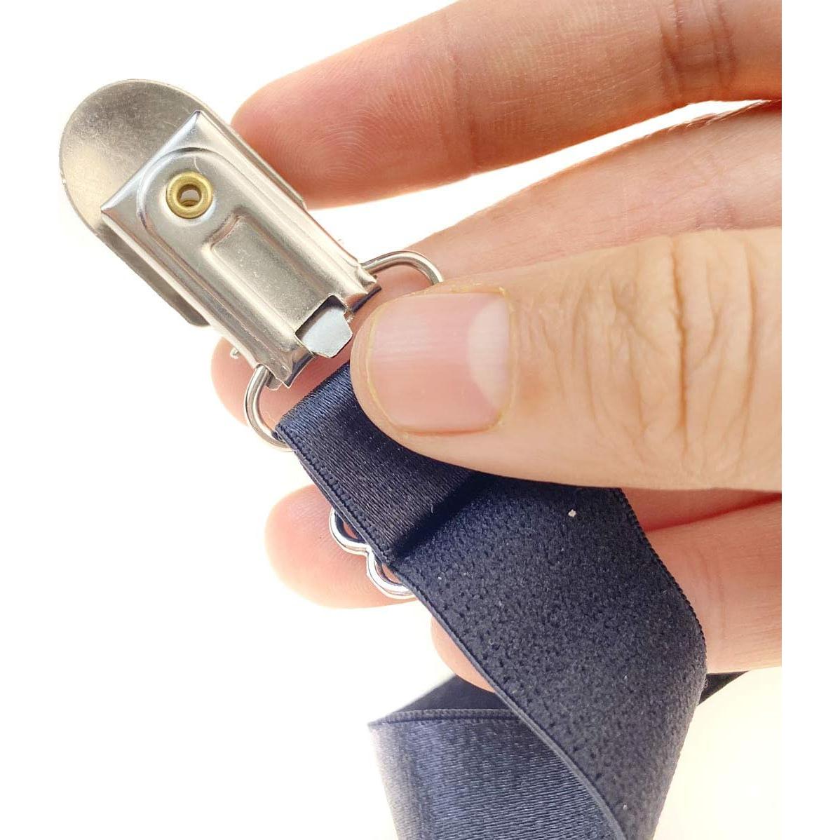 Clip de Medias Ajustable Erioctry - 1 Par Negro con Cierre de Metal