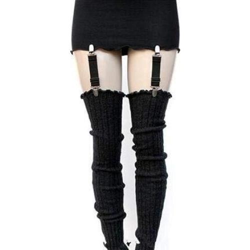 Clip de Medias Ajustable Erioctry - 1 Par Negro con Cierre de Metal