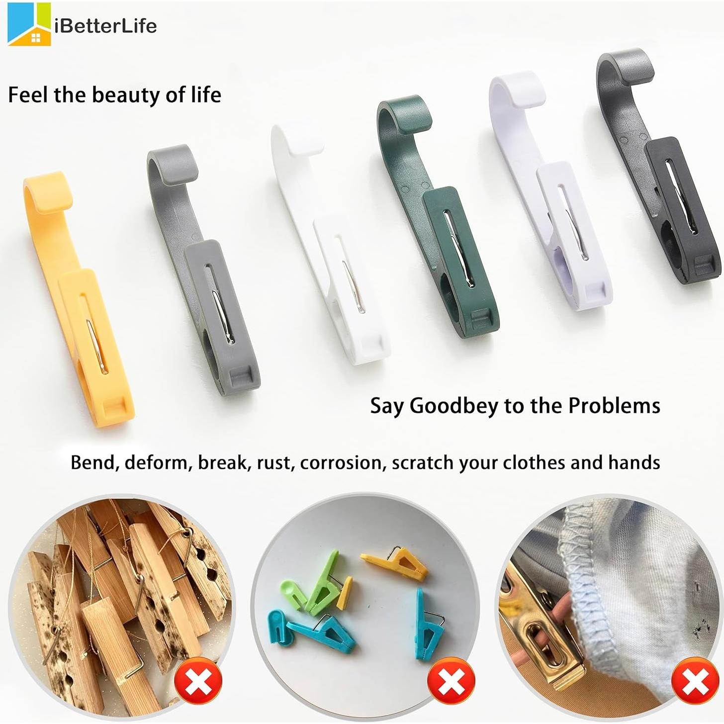 Ganchos Colgantes iBetterLife 4Pcs Clips Ropa Alta Resistencia