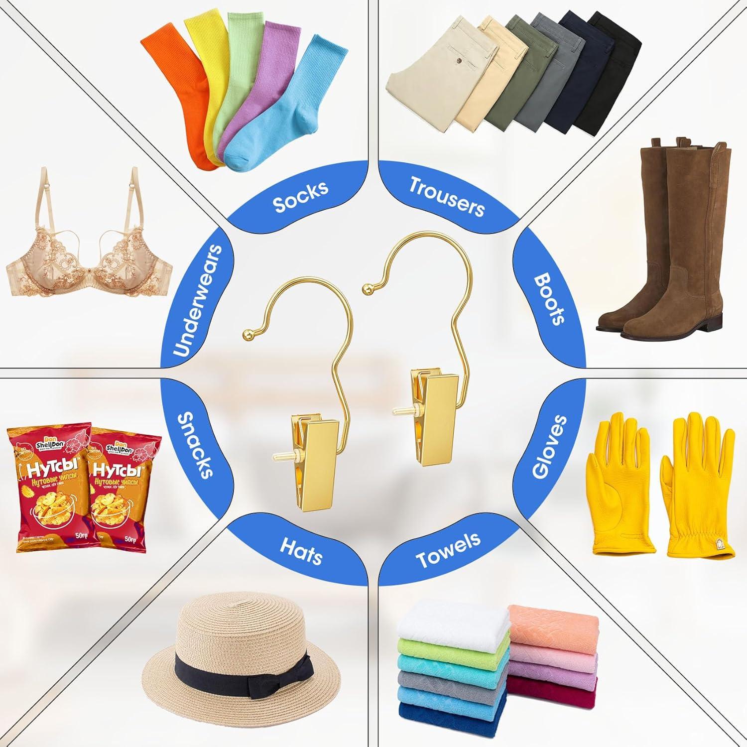 30 Ganchos Dorados para Botas y Ropa Eunhdet - Antideslizantes