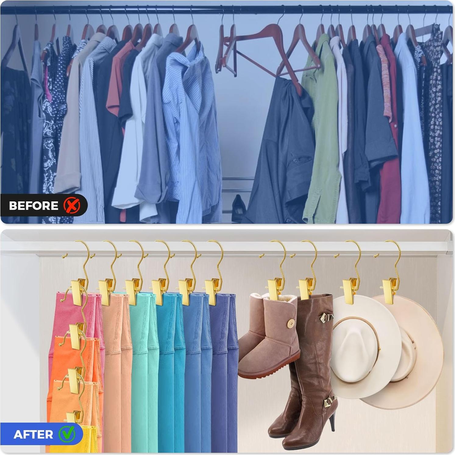 30 Ganchos Dorados para Botas y Ropa Eunhdet - Antideslizantes