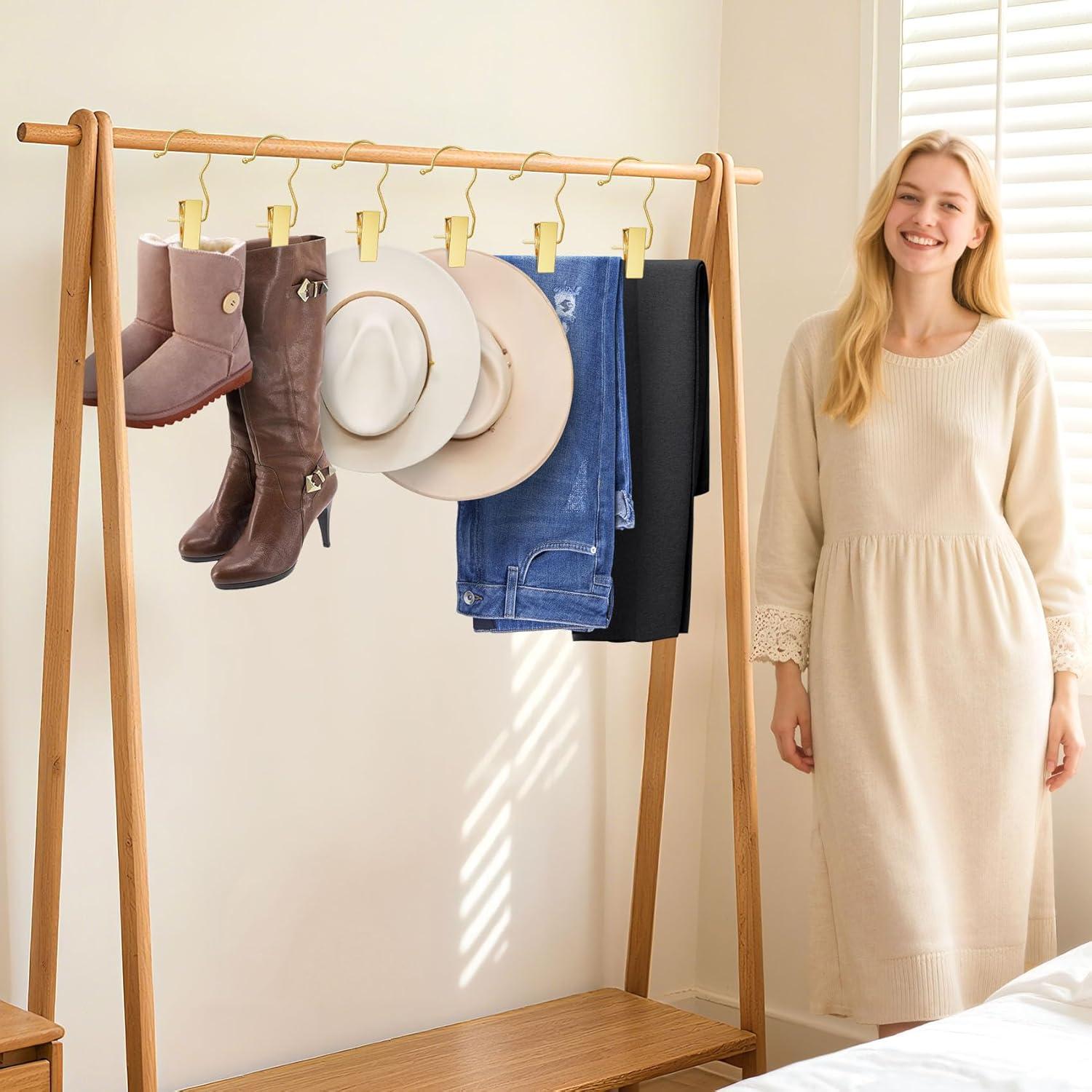 30 Ganchos Dorados para Botas y Ropa Eunhdet - Antideslizantes