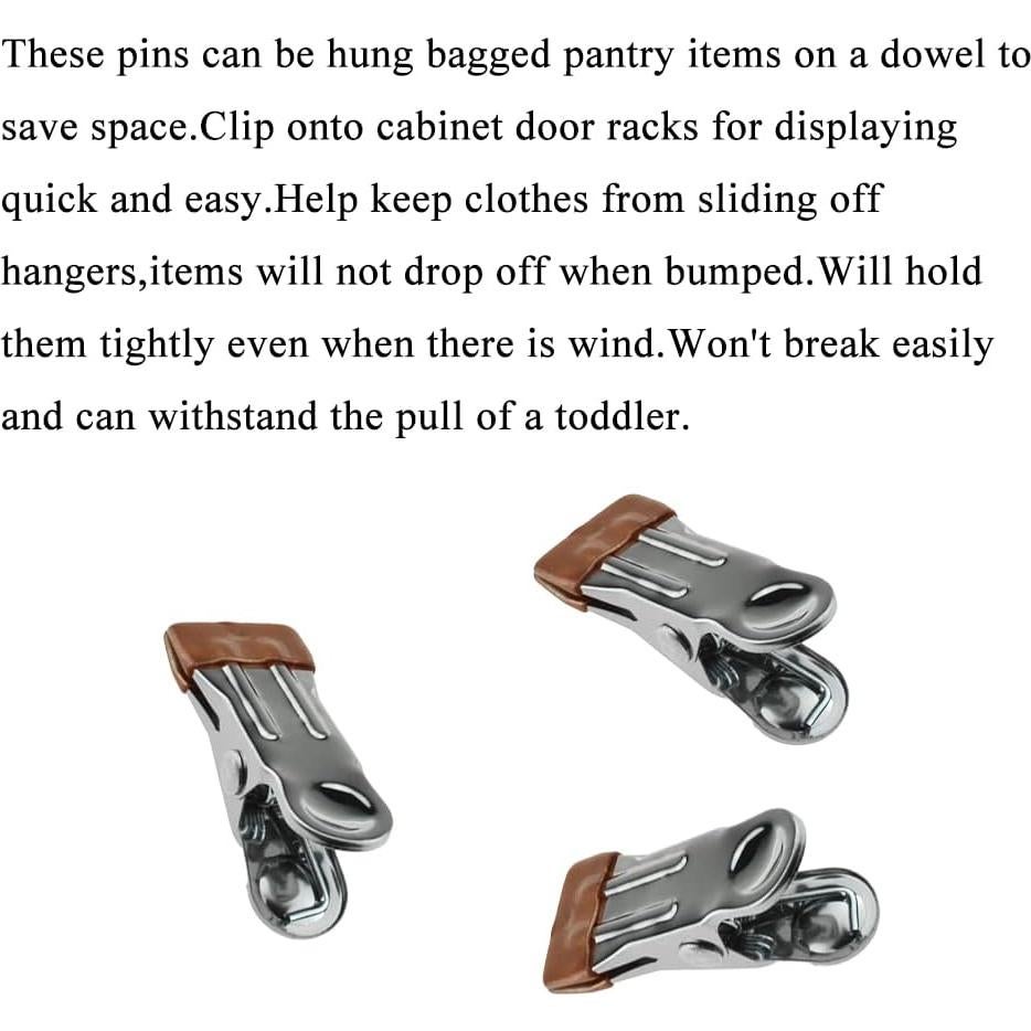 Pinzas de Acero Inoxidable Hahiyo para Ropa Doradas 7PCS