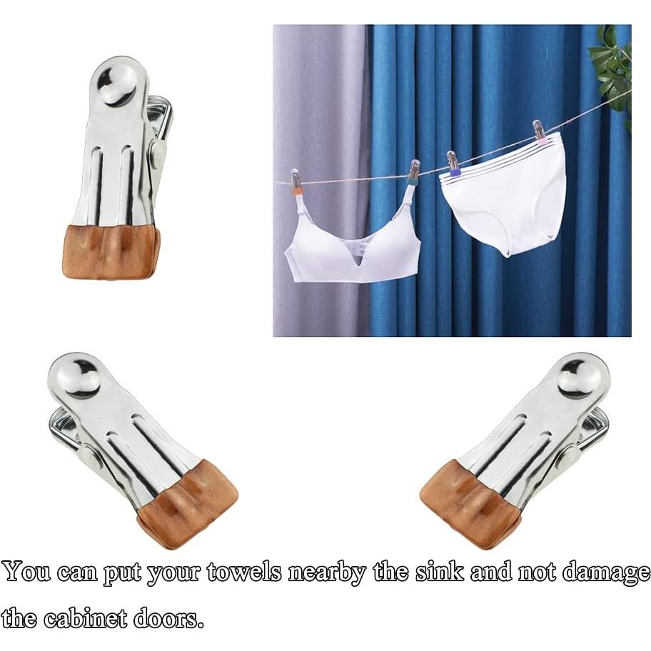 Pinzas de Acero Inoxidable Hahiyo para Ropa Doradas 7PCS