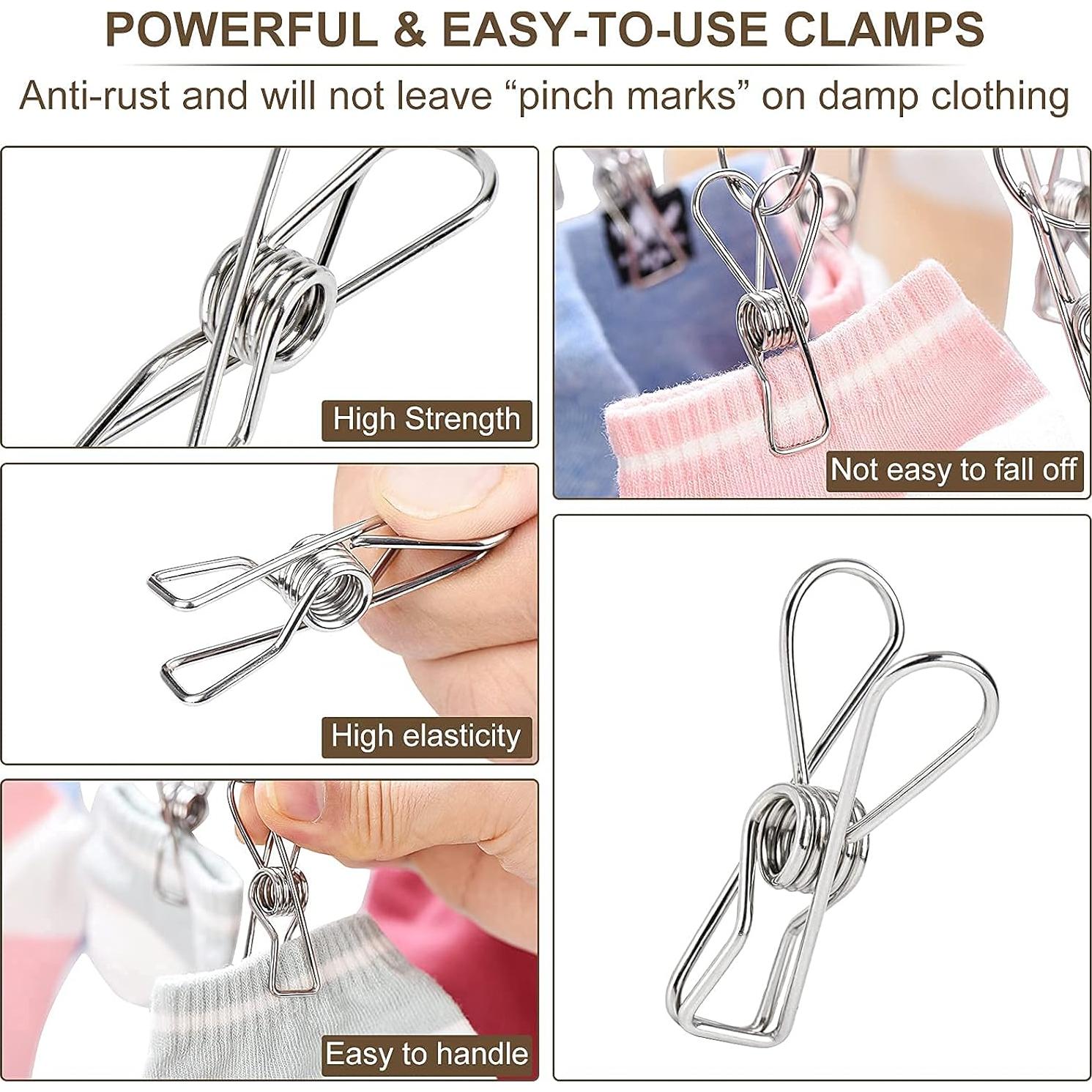 Perchero Plegable Estoder de Acero Inoxidable con 20 Clips