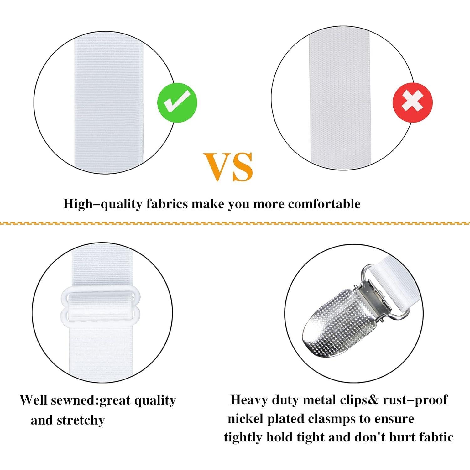 Clip para Medias Ajustable Wewillwin - 8 Pcs, Elástico, Blanco