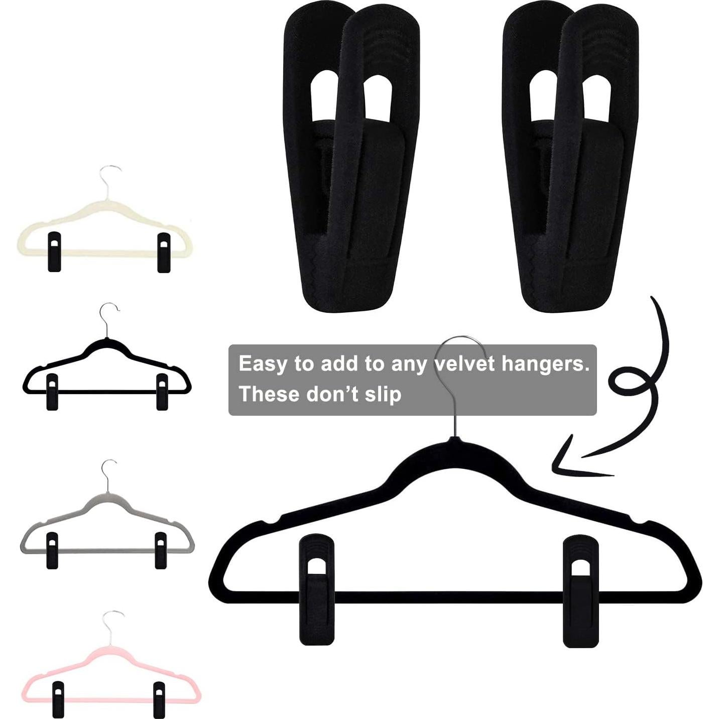 Ganchos de Terciopelo Negro TOFIIGREM 40 Piezas Clips Antideslizantes