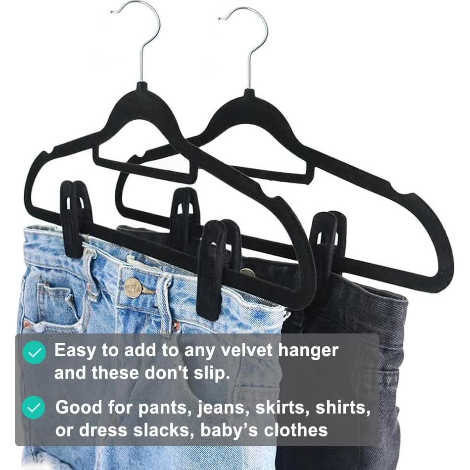 Ganchos de Terciopelo Negro TOFIIGREM 40 Piezas Clips Antideslizantes
