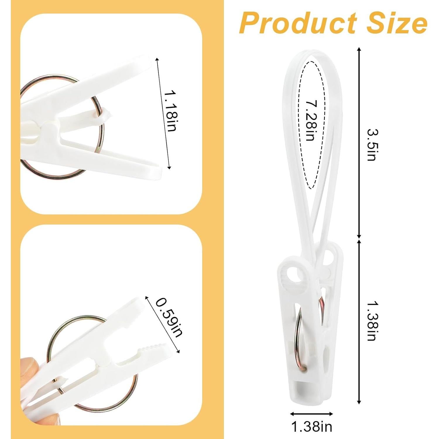 Paquete de 120 Clips de Ropa Multiusos Limbeuuu Blanco