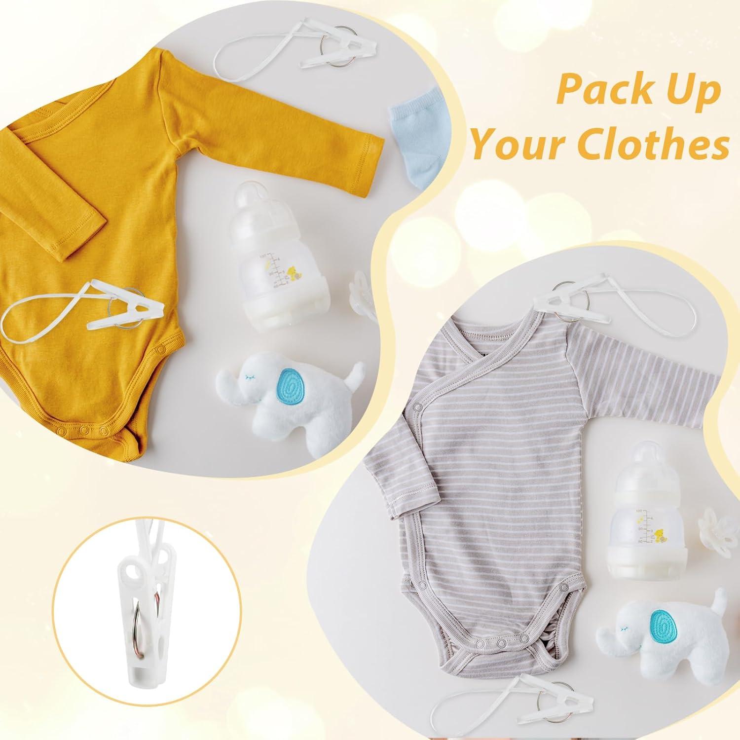 Paquete de 120 Clips de Ropa Multiusos Limbeuuu Blanco