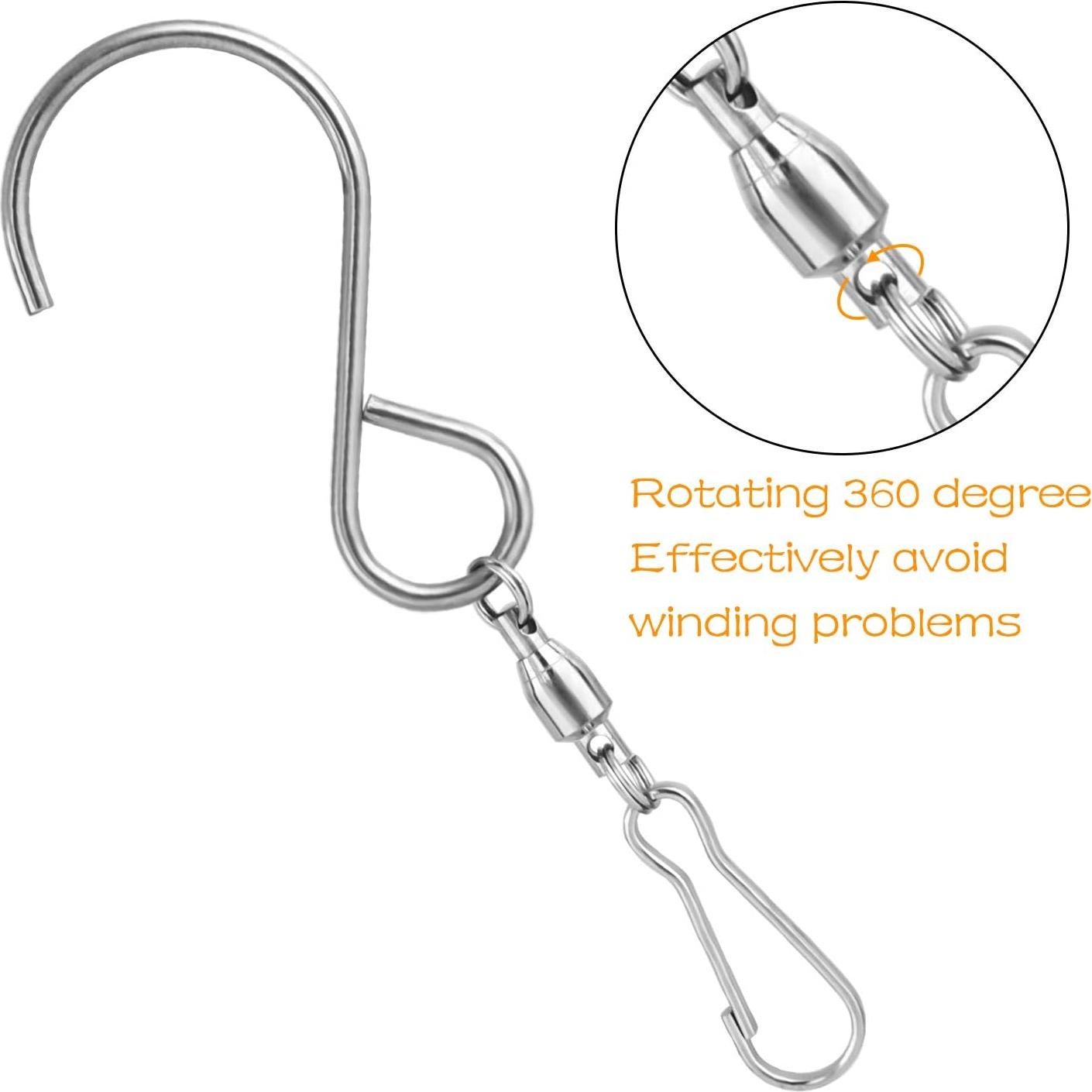 Ganchos Giratorios KUUQA para Colgar Molinos de Viento - 6 Piezas