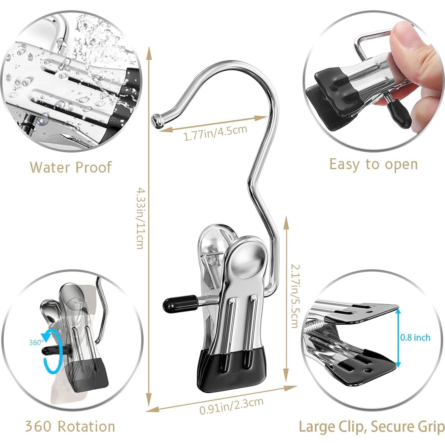 Perchas para Pantalones con Clips Organizador 12 Clips + 3 Ganchos