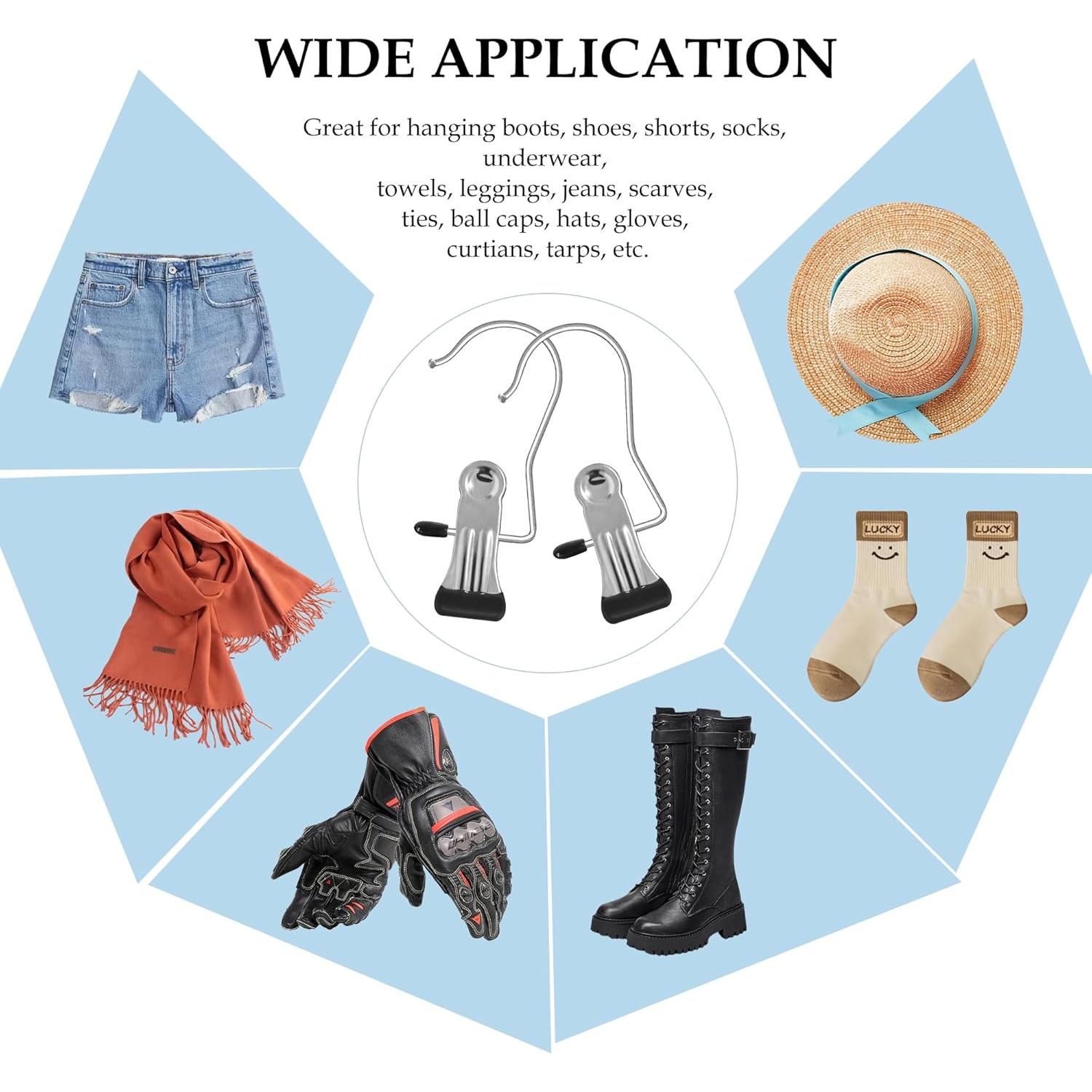 20 Ganchos Colgantes de Acero Inoxidable Quacc 10.4 cm