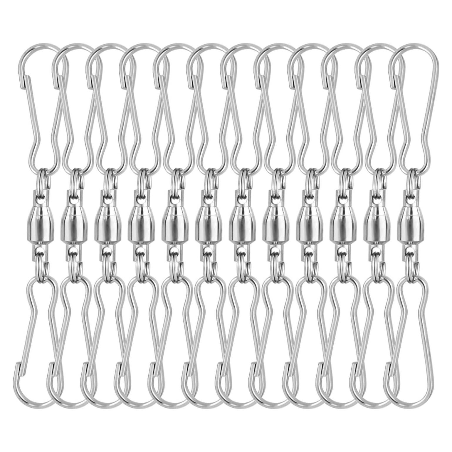 KUUQA Paquete de 12 Ganchos Giratorios Duales 18 cm