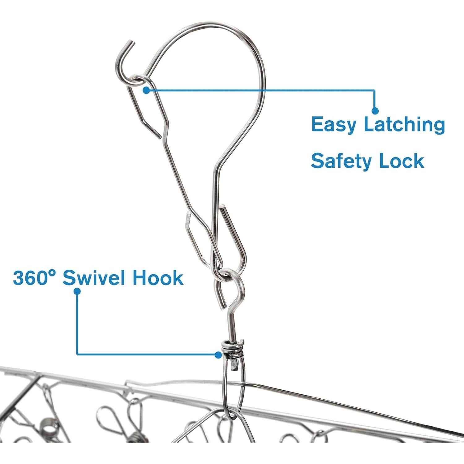 Ganchos de Secado Tosnail 4 Piezas Acero Inoxidable 30 Clips