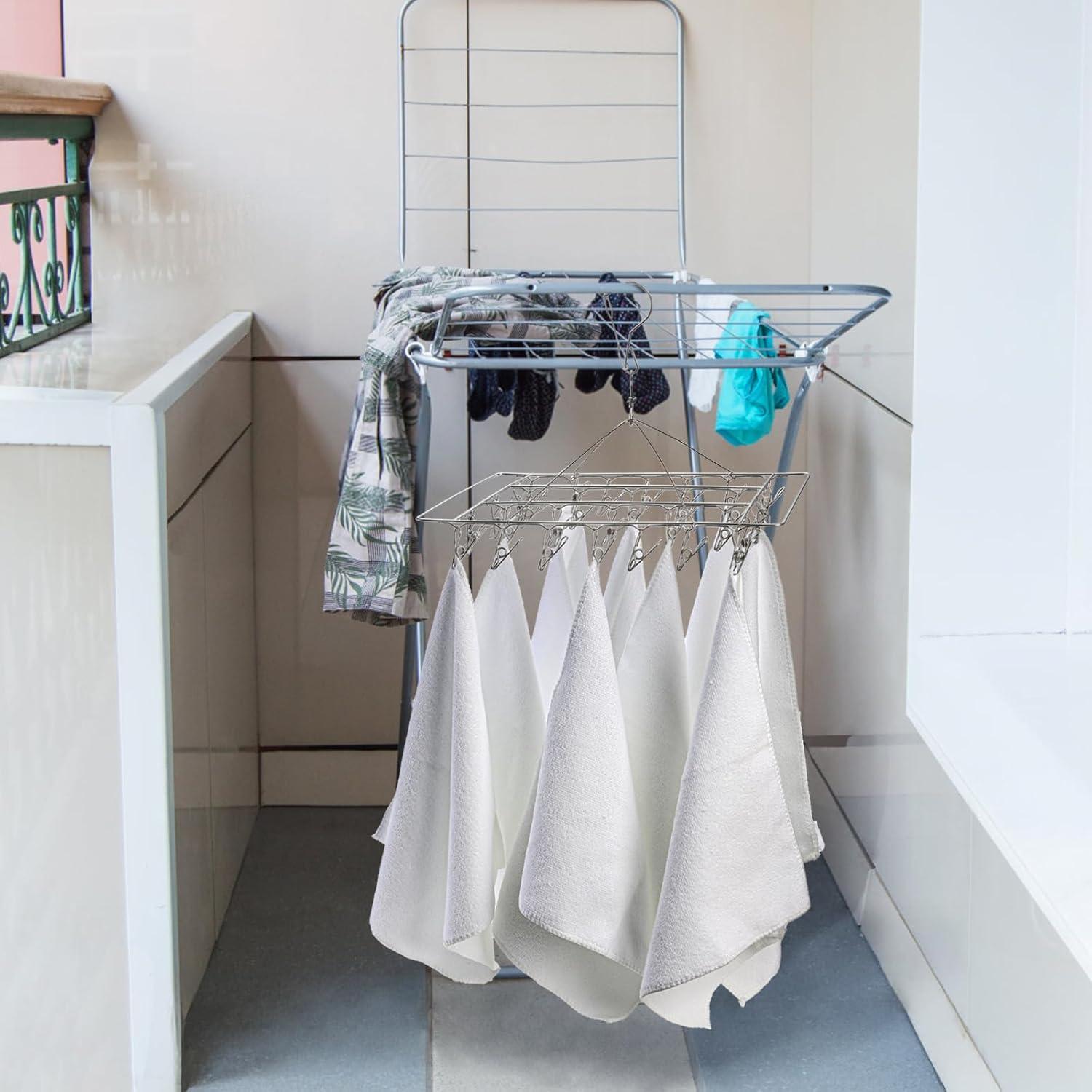 Ganchos de Secado Tosnail 4 Piezas Acero Inoxidable 30 Clips