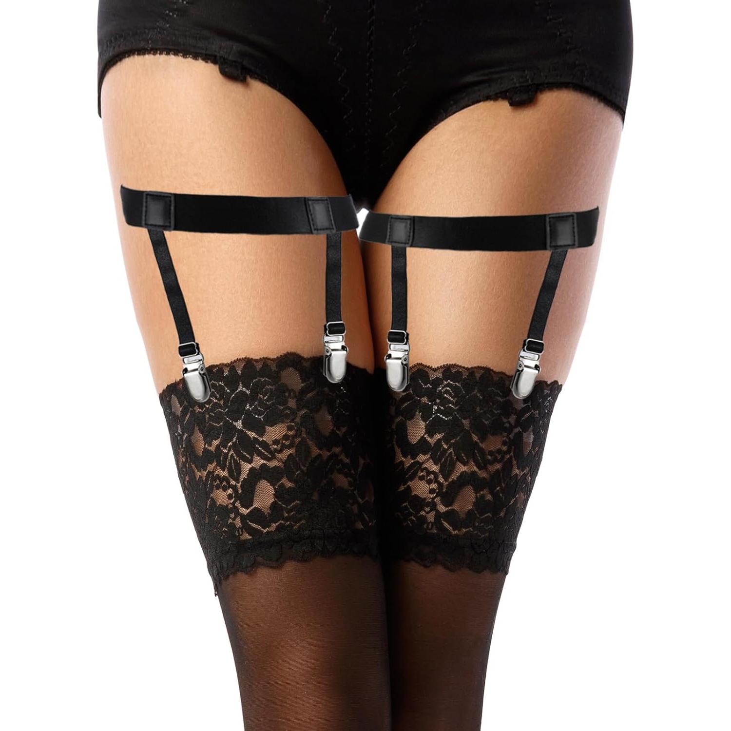 Cinturón de liga ajustable Telooco negro para mujeres 38x2.5cm