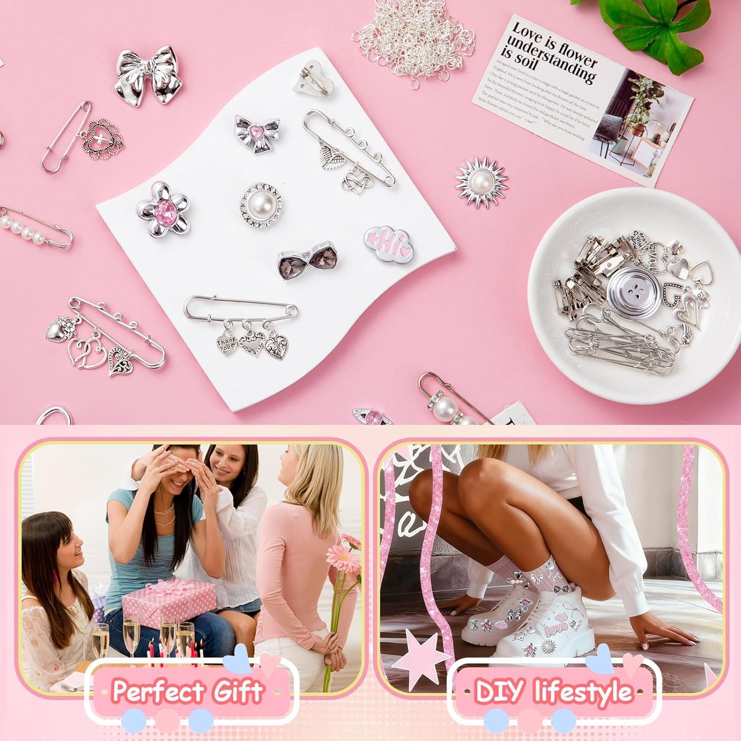 Kit de Encantos Plateados Noledome para Calcetines DIY - 15+ Piezas