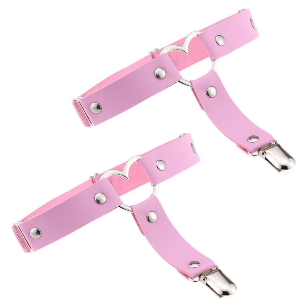 Cinturones de Muslo Ajustables Outman 2 Pcs Rosa Punk Gótico