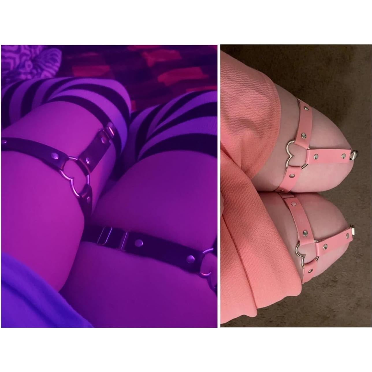 Cinturones de Muslo Ajustables Outman 2 Pcs Rosa Punk Gótico