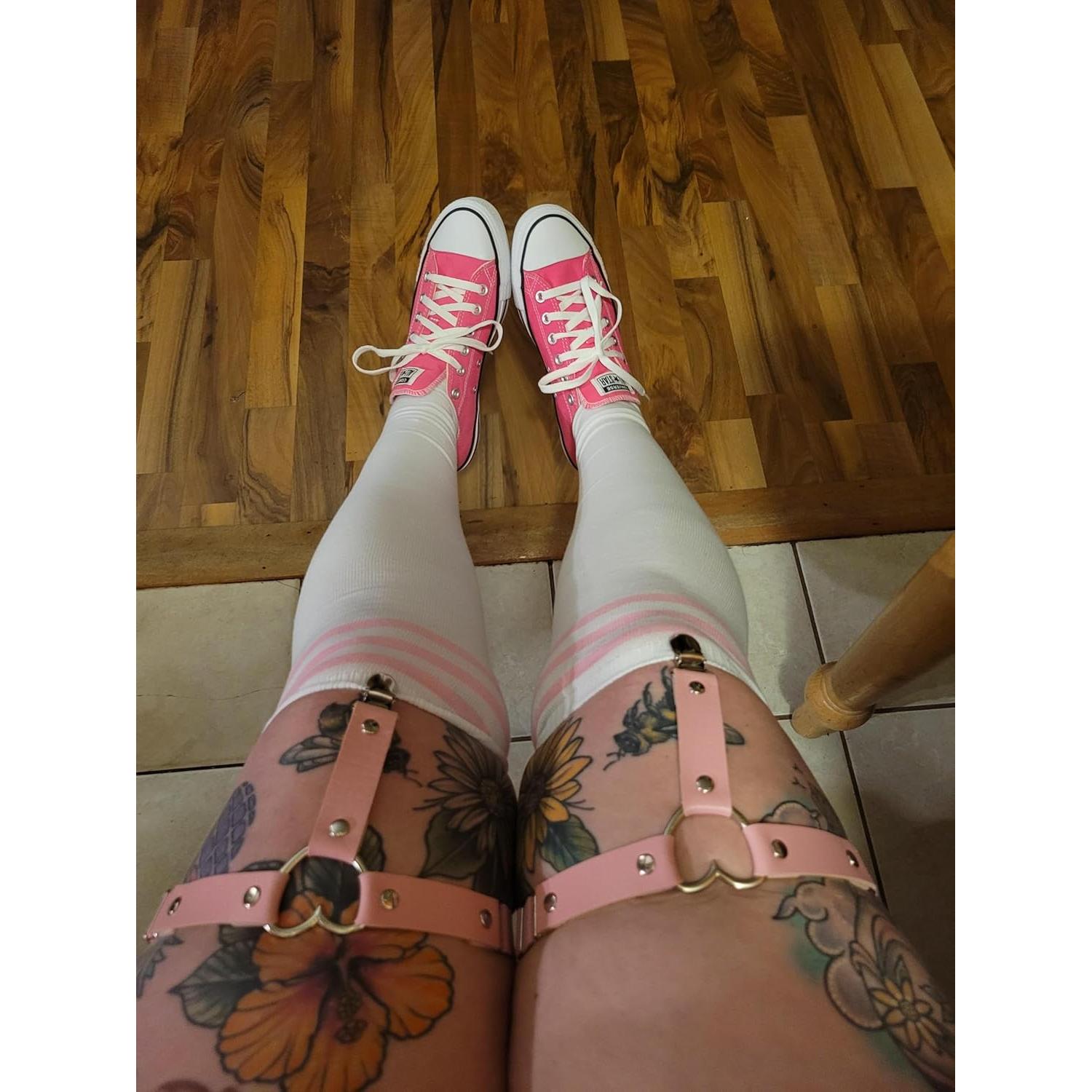 Cinturones de Muslo Ajustables Outman 2 Pcs Rosa Punk Gótico