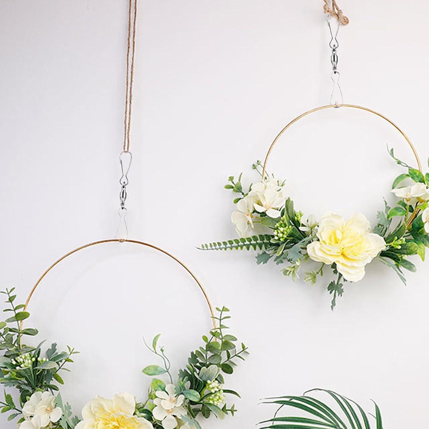 10 Ganchos Giratorios de Acero Inoxidable para Decoración