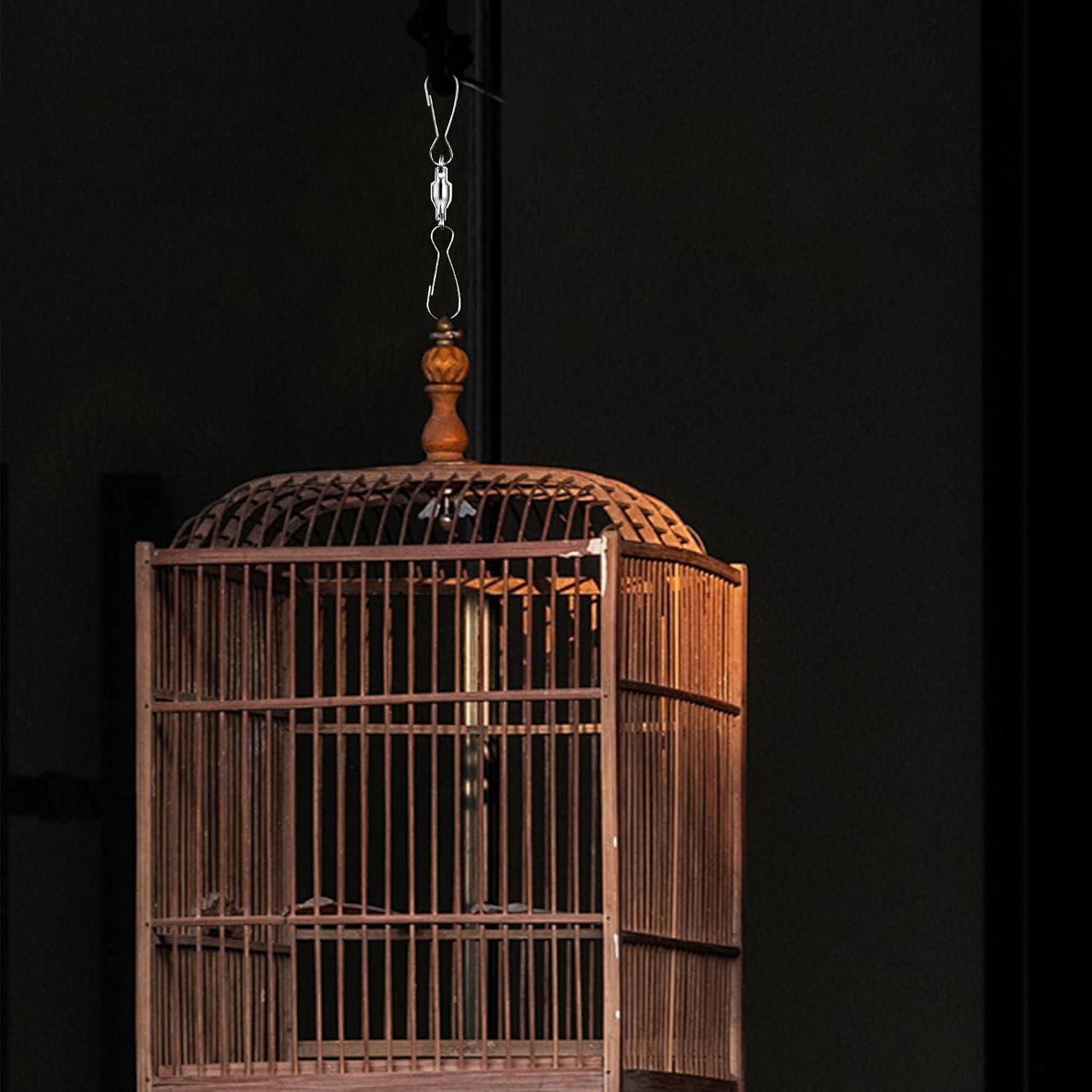 10 Ganchos Giratorios de Acero Inoxidable para Decoración