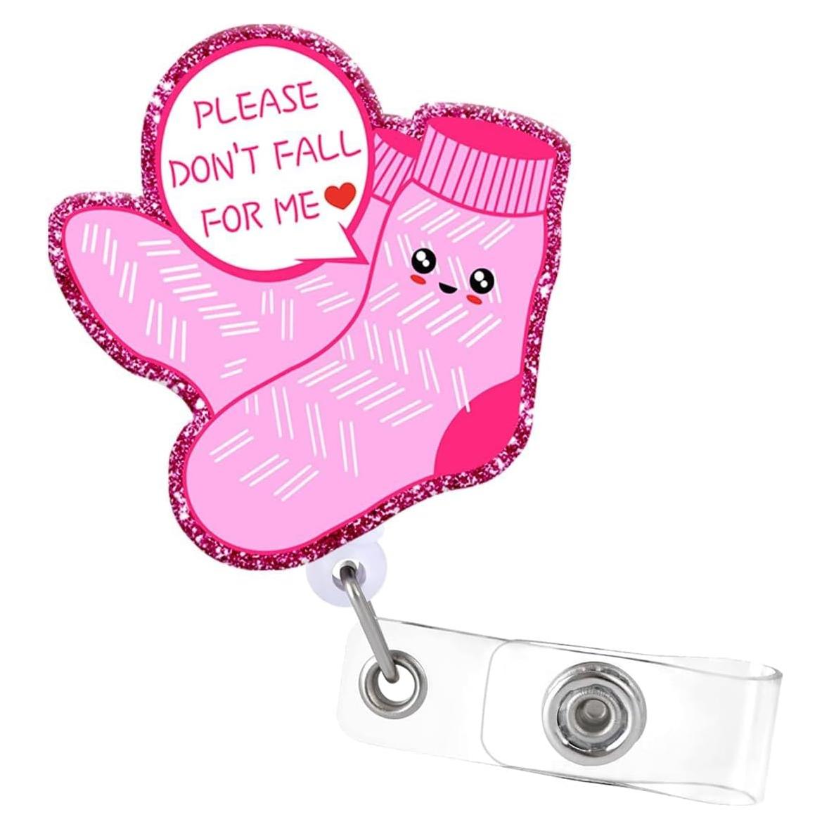 Insignia Retráctil Bclelct con Clip Cocodrilo Rosada 60 cm