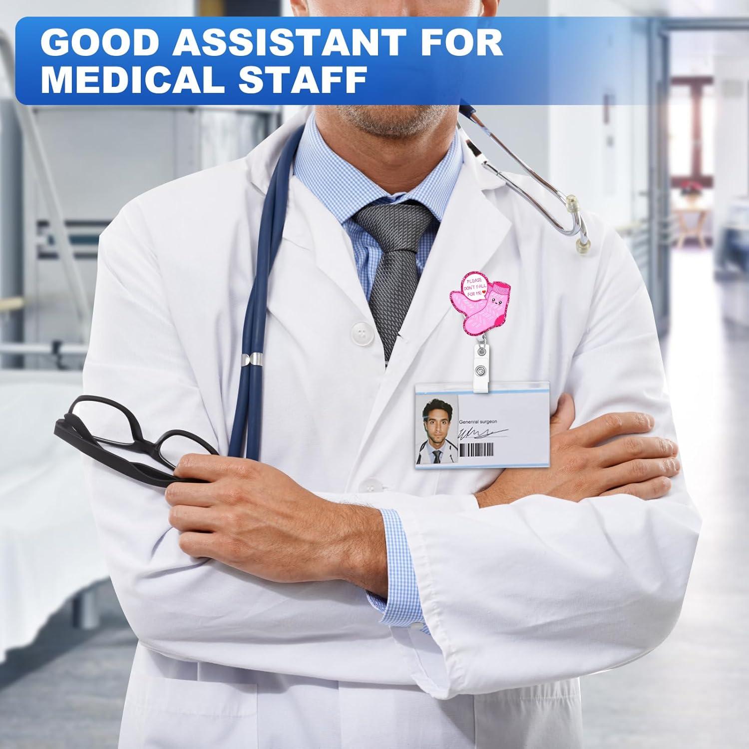 Insignia Retráctil Bclelct con Clip Cocodrilo Rosada 60 cm