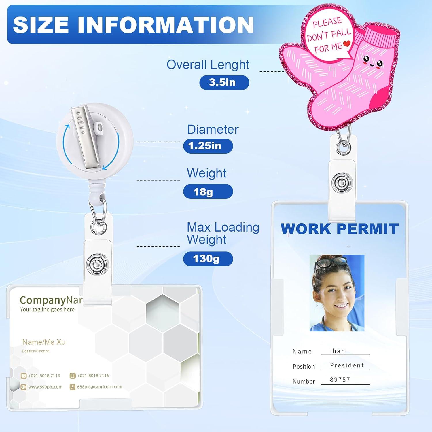 Insignia Retráctil Bclelct con Clip Cocodrilo Rosada 60 cm