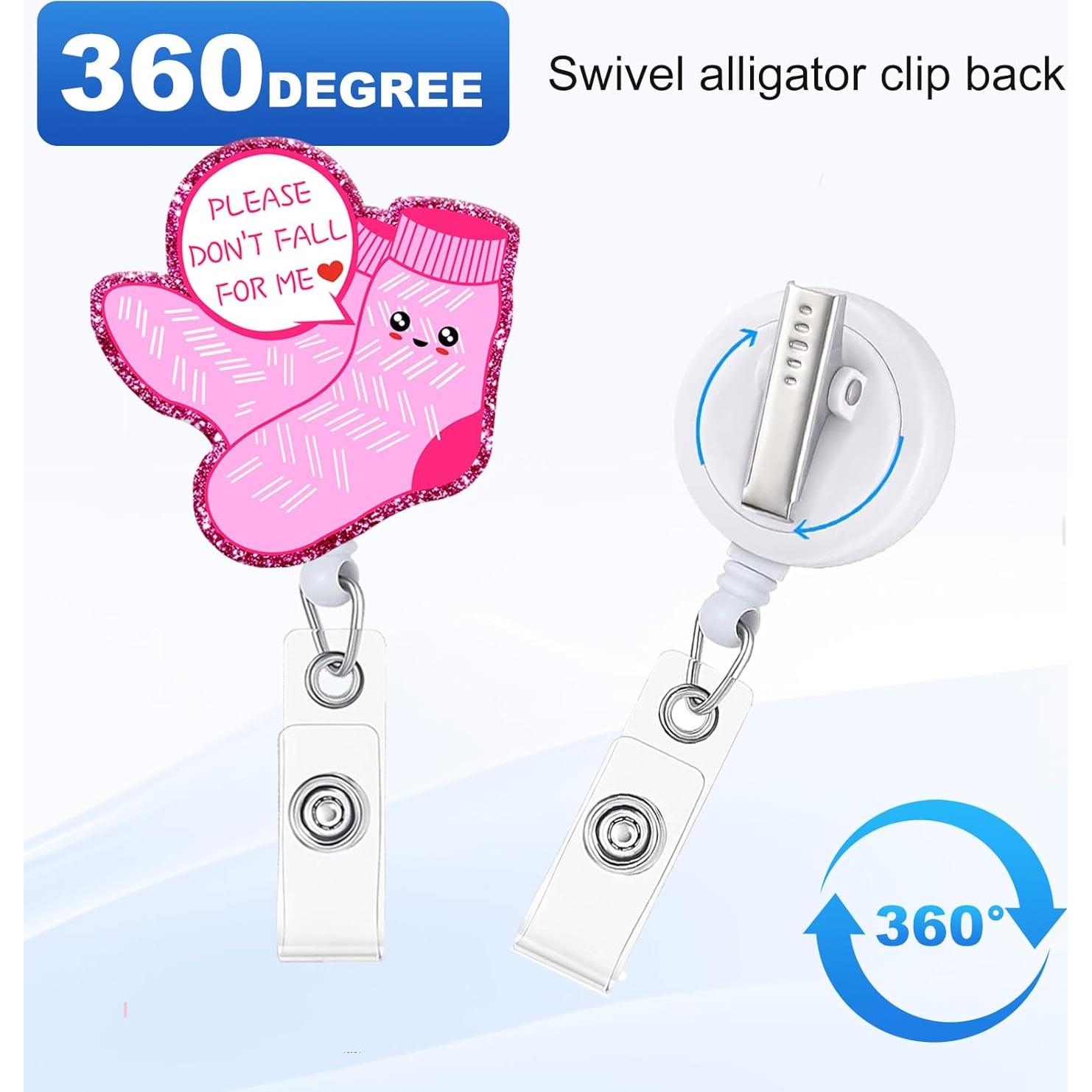 Insignia Retráctil Bclelct con Clip Cocodrilo Rosada 60 cm