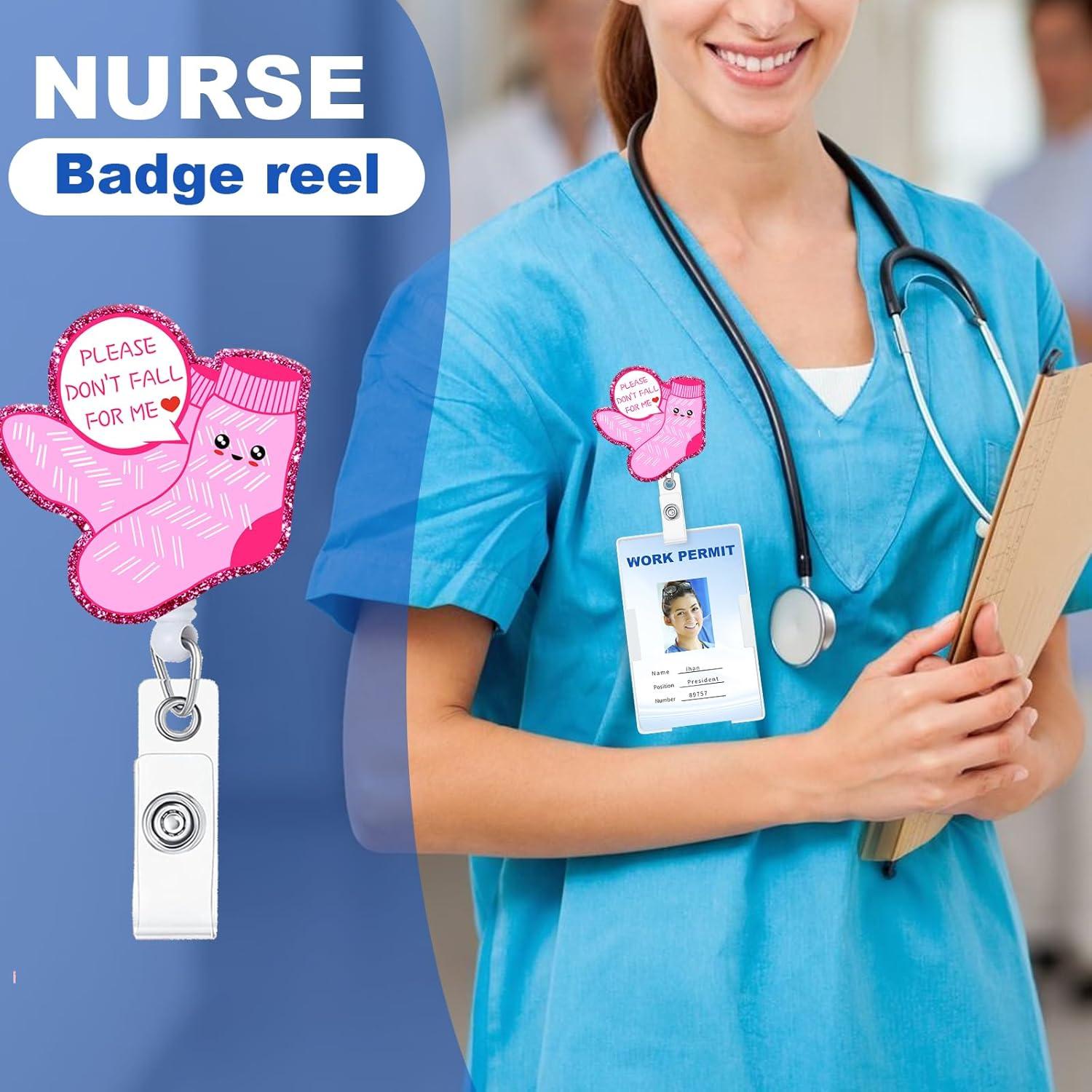 Insignia Retráctil Bclelct con Clip Cocodrilo Rosada 60 cm