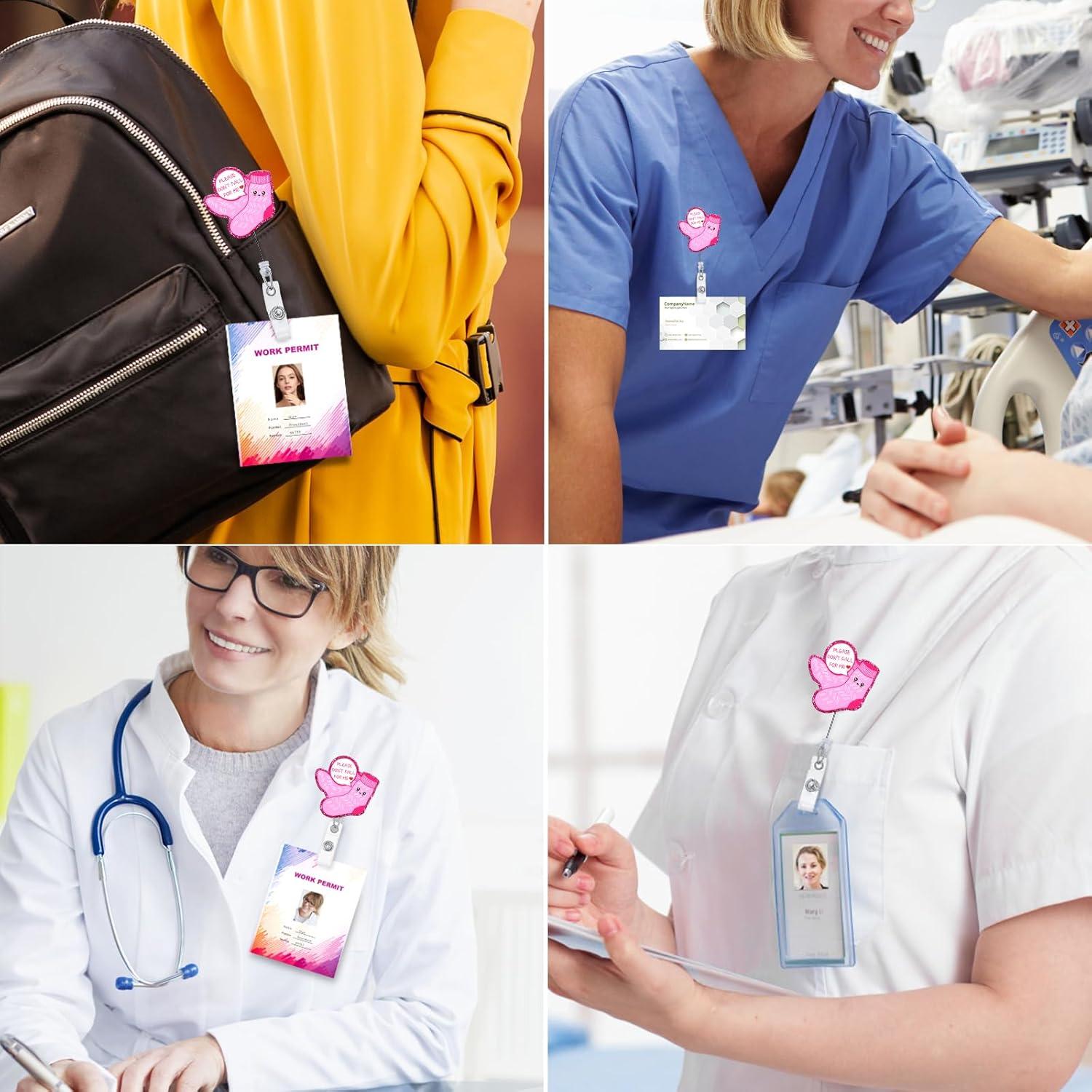 Insignia Retráctil Bclelct con Clip Cocodrilo Rosada 60 cm