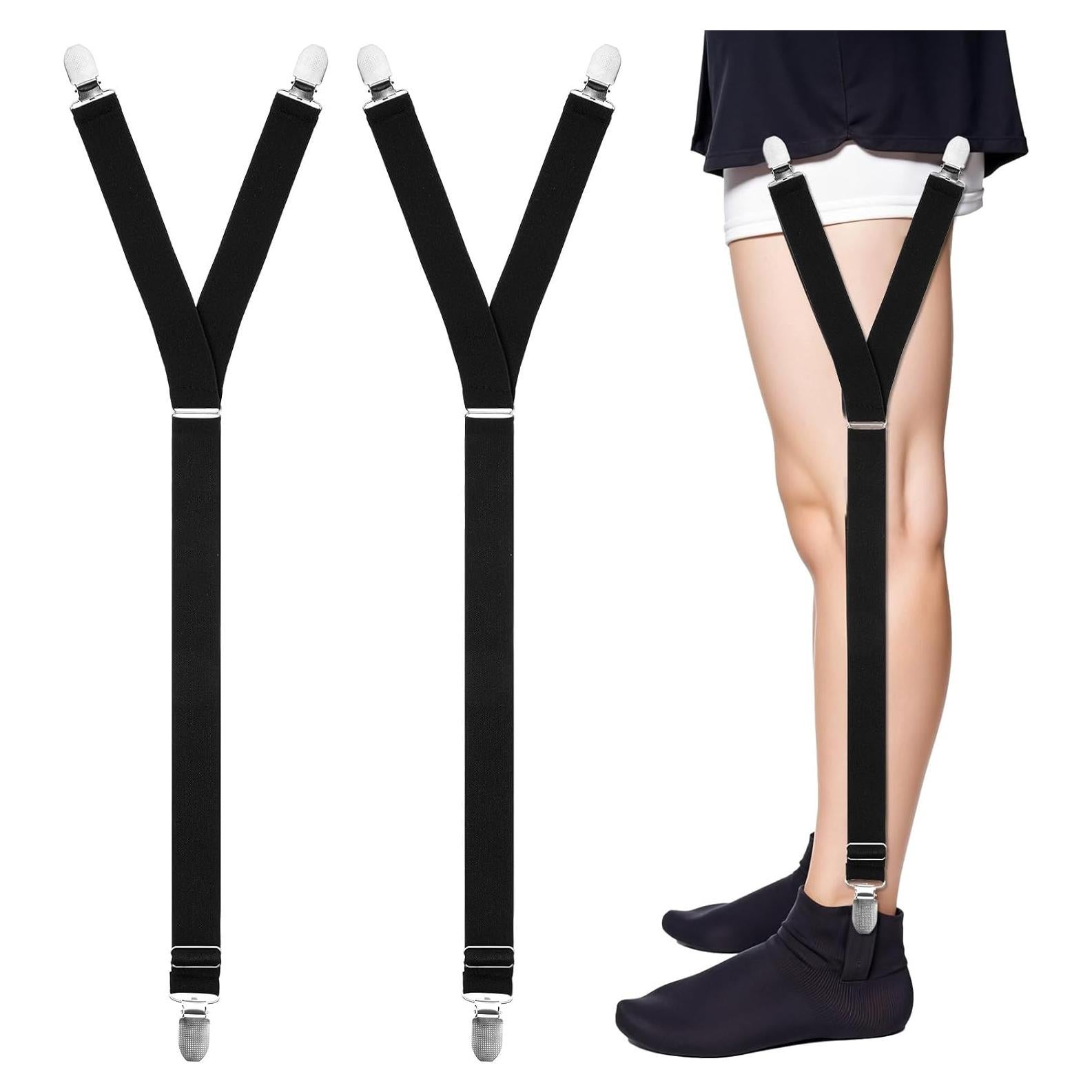 Tirantes Ajustables de Camisa WLLHYF Antideslizantes Negro