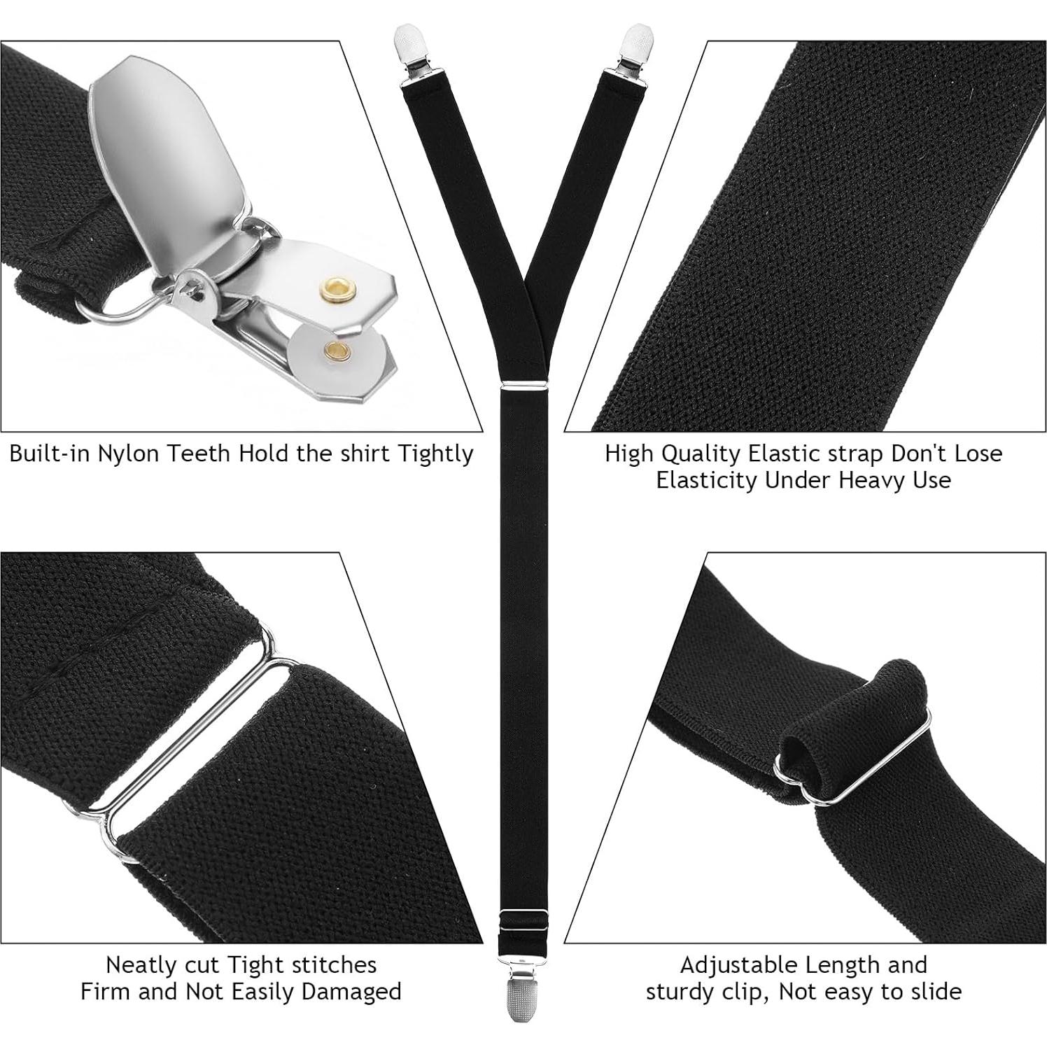 Tirantes Ajustables de Camisa WLLHYF Antideslizantes Negro