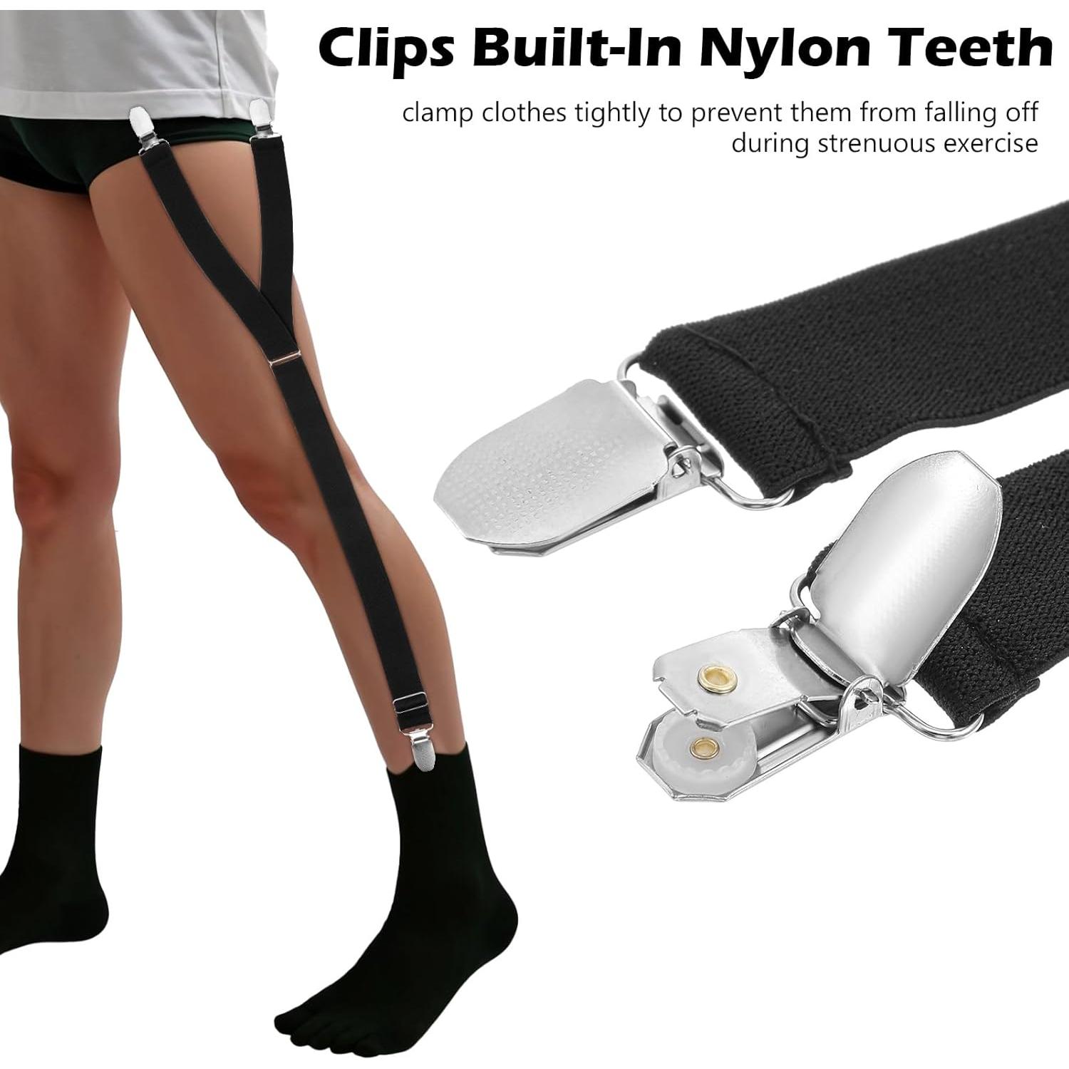 Tirantes Ajustables de Camisa WLLHYF Antideslizantes Negro