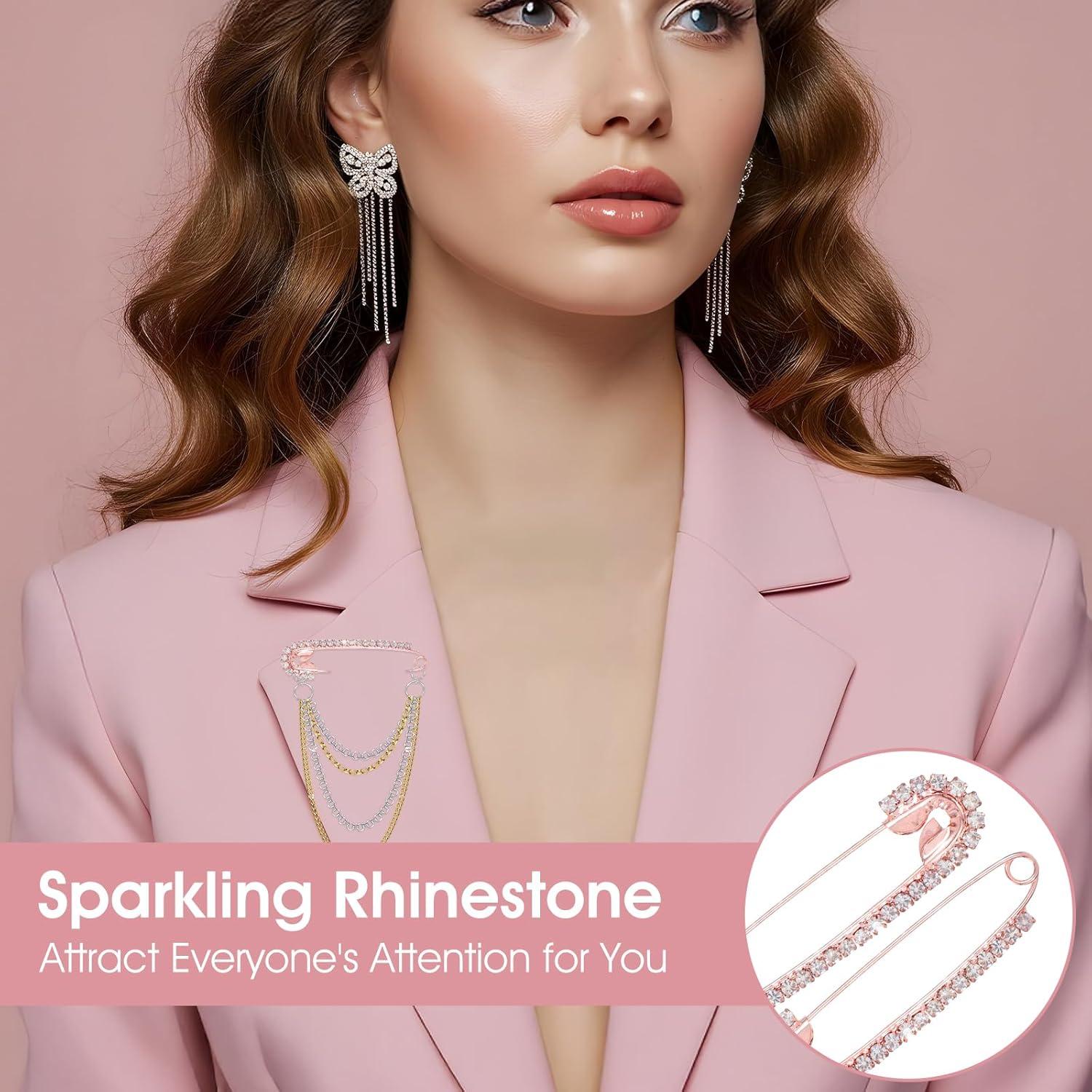 Alfileres de Seguridad con Strass WJIAAA - 15 Pcs Brillantes