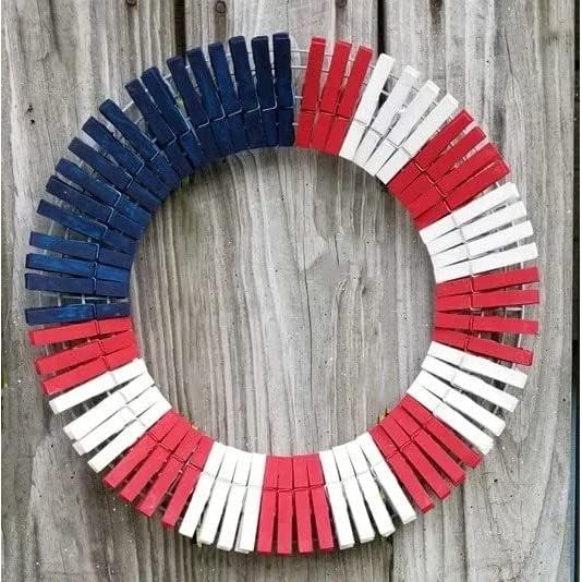 Pinzas de Madera Rojas DurReus 50 Piezas 4.8cm con Cuerda